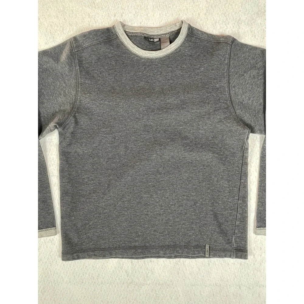 REI Men's Gray Long Sleeve Crew‎ Neck Sweatshirt Size S Cotton Polyester Blend